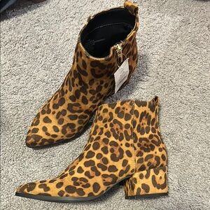 A Nee Day Leopard Print Ankle Boots